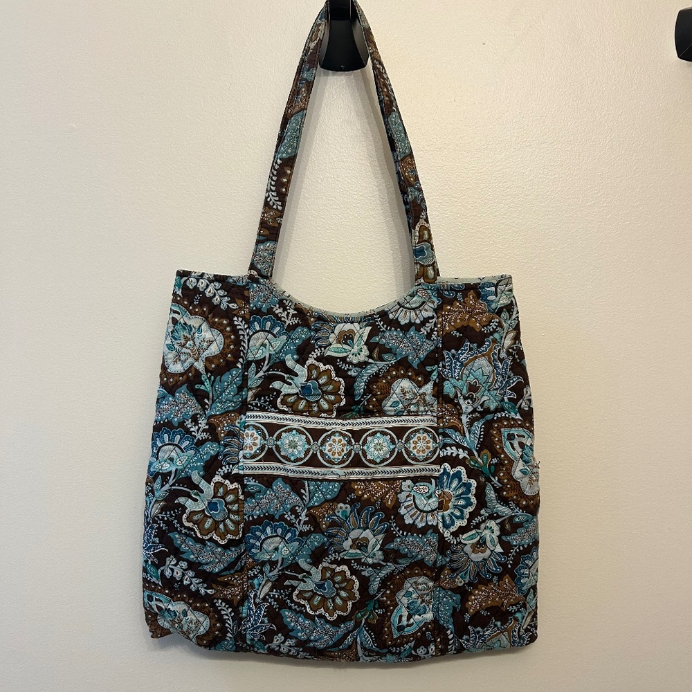 Vera Bradley Retired Java Blue Curvy Tote